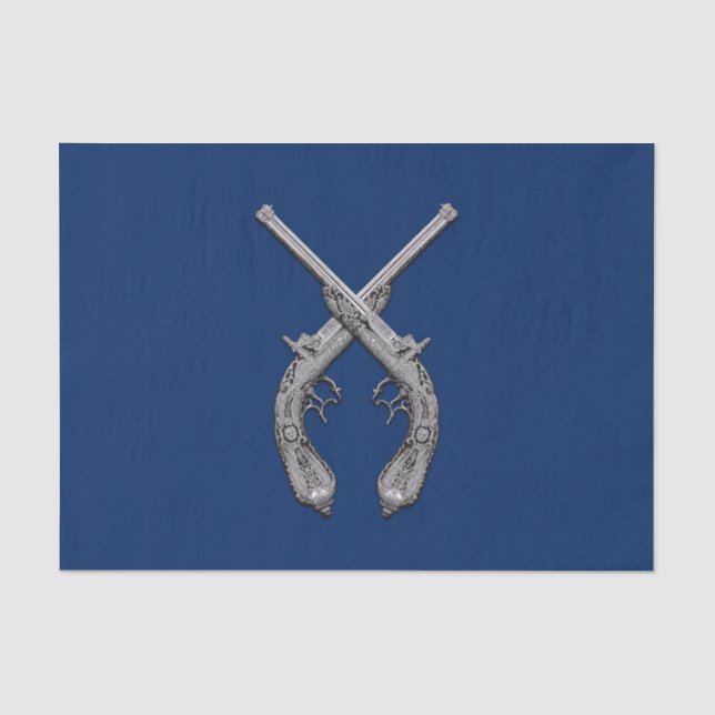 Papier Mousseline Croix de pistolets marine (Recto)