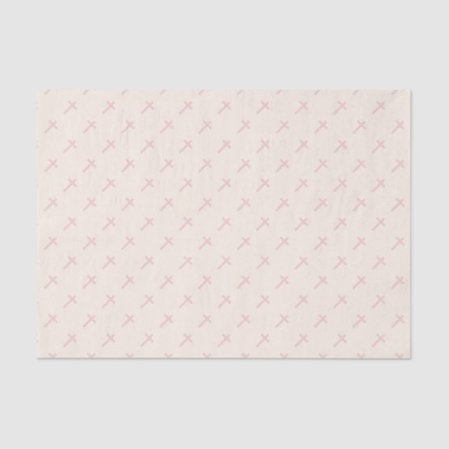 Papier Mousseline Croix de rose en pastel de communion (Recto)