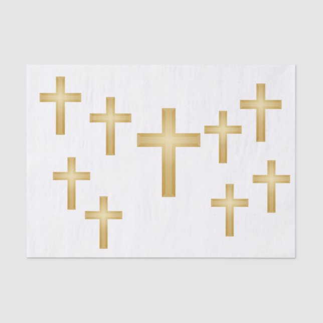 Papier Mousseline Croix d'or chrétienne (Recto)