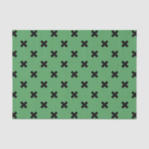 Papier Mousseline Croix noire sur le vert