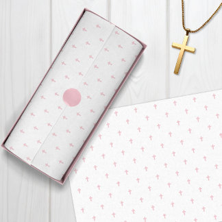 Papier Mousseline Croix - Rose
