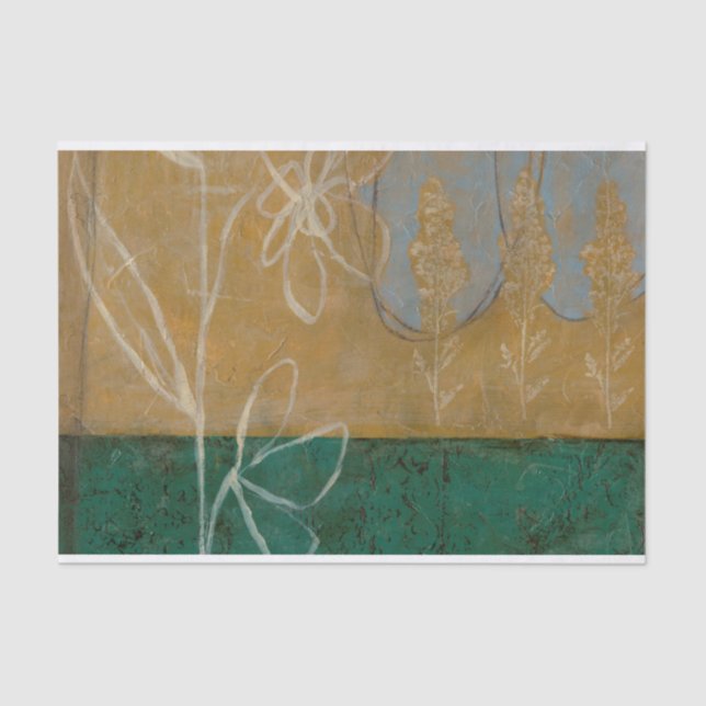 Papier Mousseline Croquis floral avec Fleur sauvage et Plante (Recto)