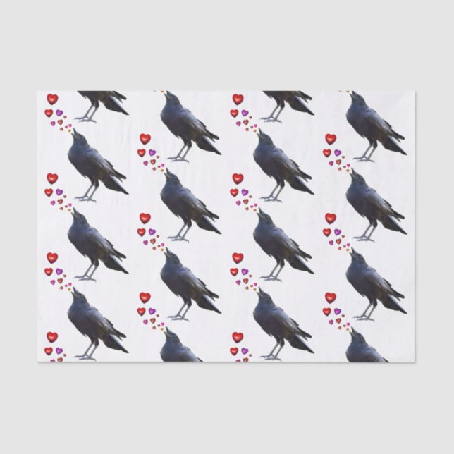 Papier Mousseline Crow Hearts Tissue Paper (Recto)