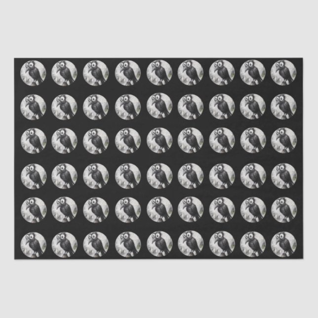Papier Mousseline Crow noir gothique et tour Halloween Éffrayant (Recto)