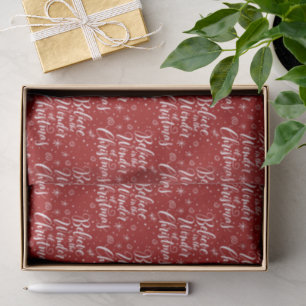 Papier Mousseline Croyez en la merveille de Noël en rouge