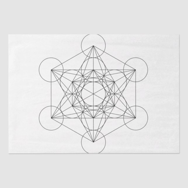 Papier Mousseline Cube de Métatron noir et blanc (Recto)