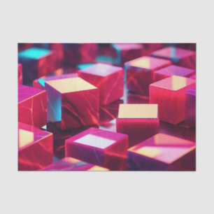 Papier Mousseline Cube en marbre néon