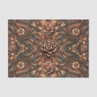 Cuir Faux Fleuris Vintage en Relief