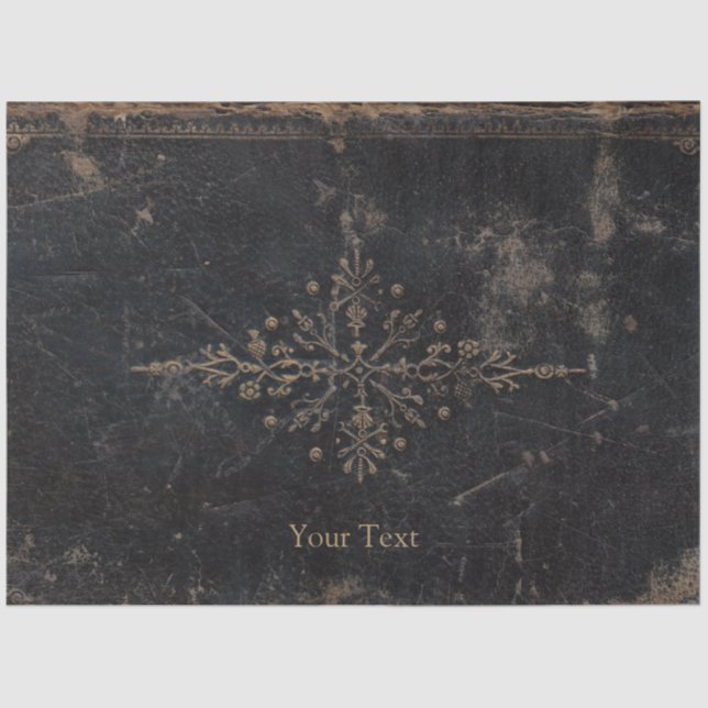 Papier Mousseline Cuir Vintage en feuille d'or (Recto)