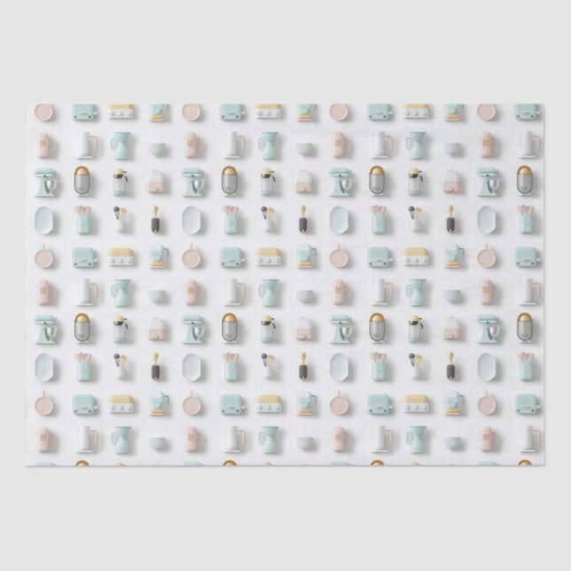 Papier Mousseline Cuisine gadget icônes motif (Recto)