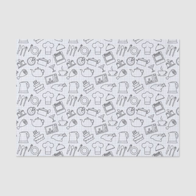 Papier Mousseline Cuisine Motif 4 (Recto)