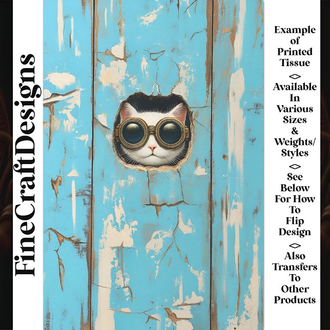 Papier Mousseline Cuite Blanc Chat Kitten Cachet Peeking AQ4 Découpa (Créateur téléchargé)