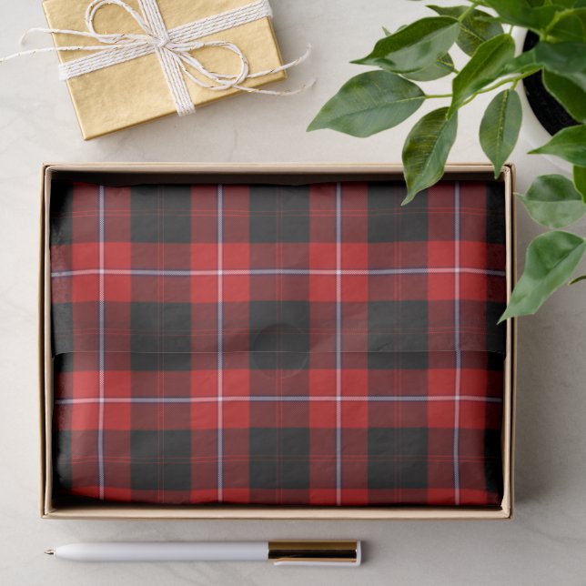 Papier Mousseline Cunningham Tartan rouge noir (Cadeau)