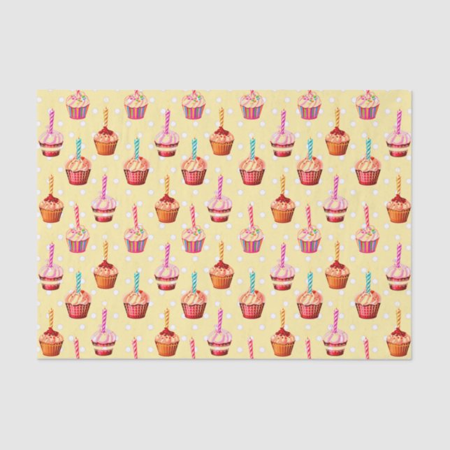 Papier Mousseline Cupcakes et Polka Dot (Recto)