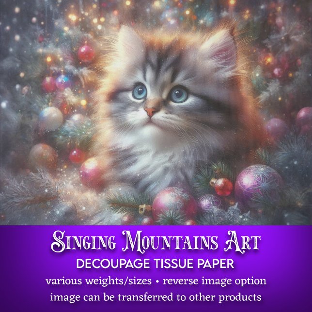 Papier Mousseline Curieux Kit Découpe de Noël Arbre Chat (Créateur téléchargé)