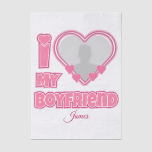 Papier Mousseline Custom I Love My Boyfriend - Ajouter photo et nom