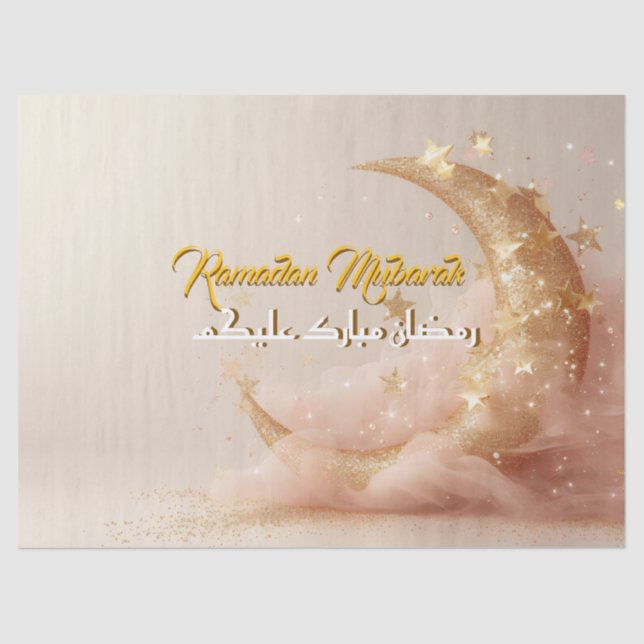 Papier Mousseline Custom Ramadan Mubarak – Personalized Arabic  (Recto)
