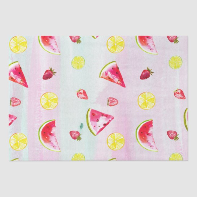Papier Mousseline Cute Anniversaire de enfant Watermelon Lemon (Recto)