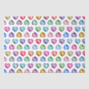 Papier Mousseline Cute Aquarelle Coeur Gemstone Colorful Fun Girl
