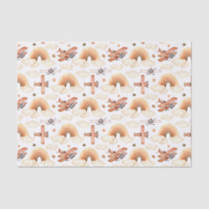 Papier Mousseline Cute aquarelle Rainbow Motif d'avion