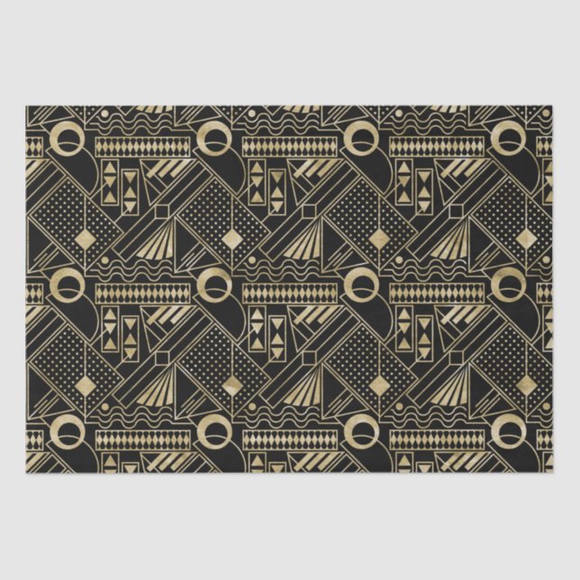 Papier Mousseline Cute art déco motif tissu (Recto)