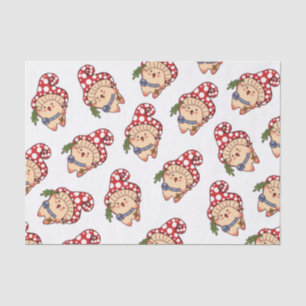 Papier Mousseline Cute automne fourrage de champignons