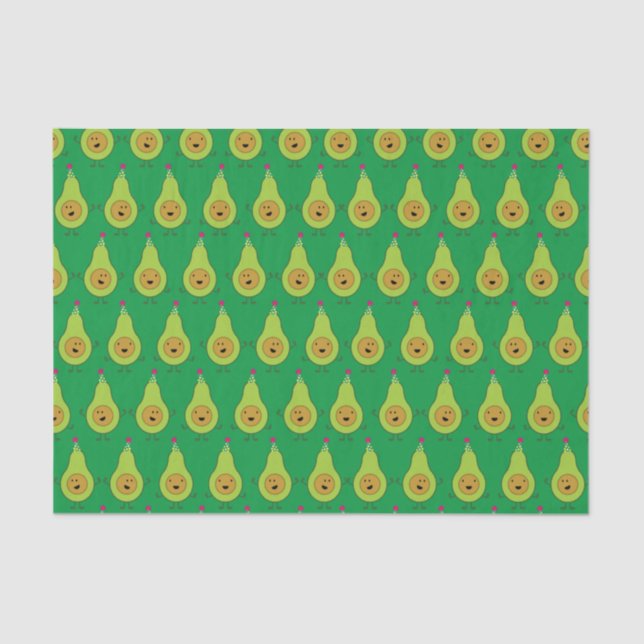 Papier Mousseline Cute Avocado 1er Anniversaire Tissu Paper (Recto)