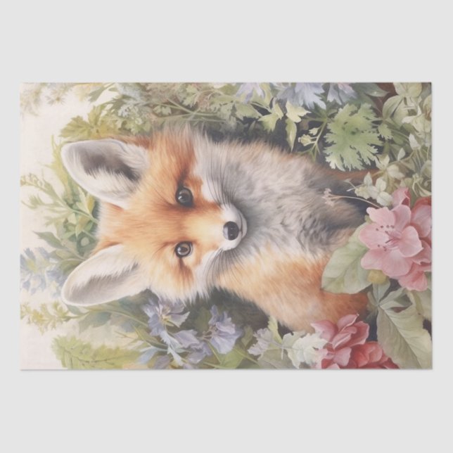 Papier Mousseline Cute Baby Fox (Recto)