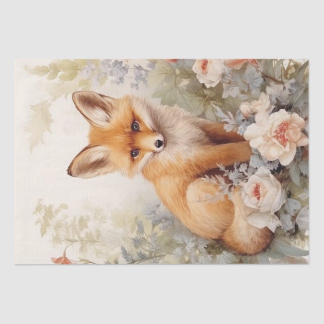 Papier Mousseline Cute Baby Fox (Recto)