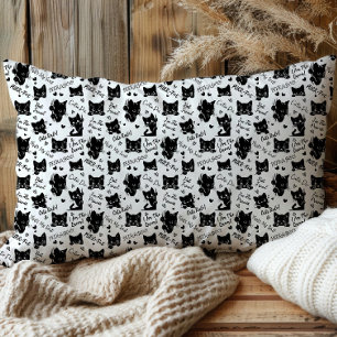 Papier Mousseline Cute Black Cats et Motif des paroles