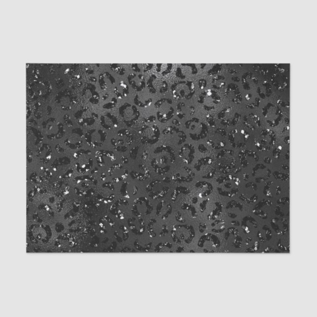 Papier Mousseline Cute Black Cheetah Leopard Motif d'impression (Recto)