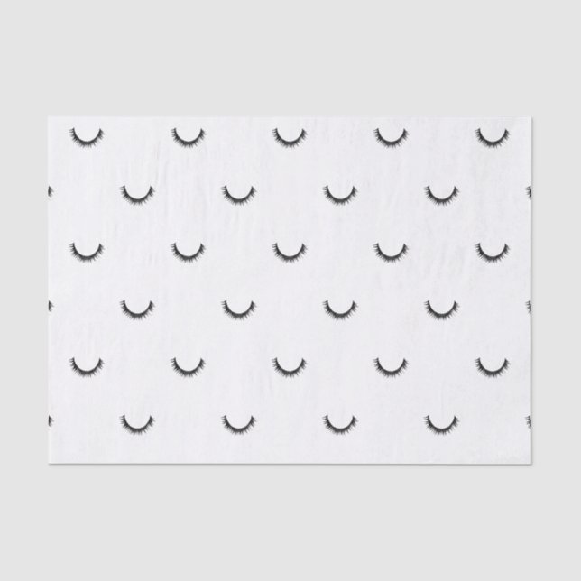 Papier Mousseline Cute Black Eyelashes Make-up Pattern Tissue Paper (Recto)