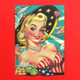 Papier Mousseline Cute Blonde Vintage fille