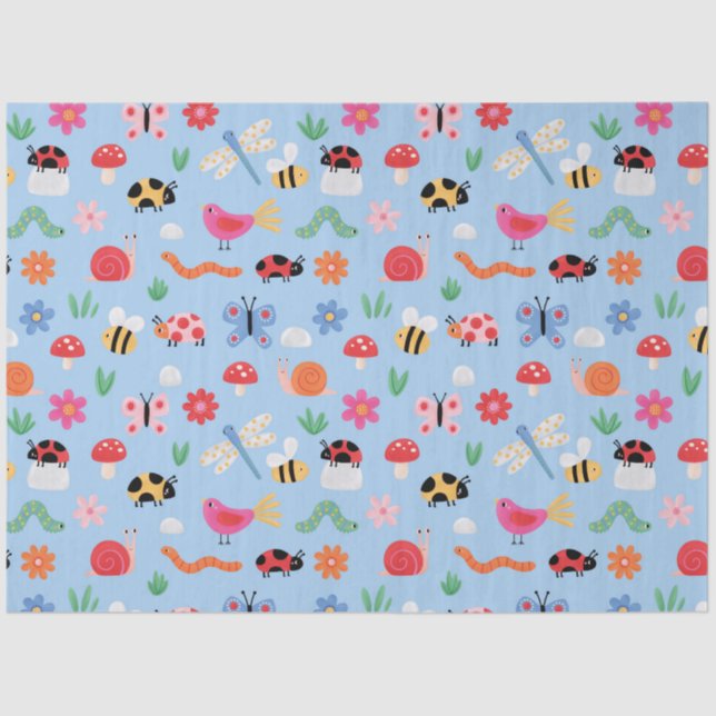 Papier Mousseline Cute Bugs Tissue Paper (Recto)