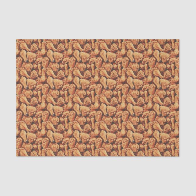 Papier Mousseline Cute carrelé motif de poulet frit (Recto)