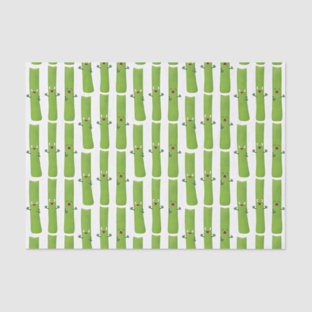 Papier Mousseline Cute céleri bâtons trio caricature légumes (Recto)