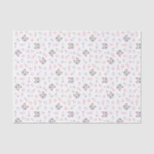 Papier Mousseline Cute chat et os de poisson