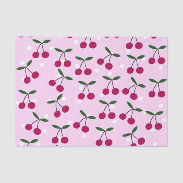 Papier Mousseline Cute Cherry Tissue Paper (Recto)