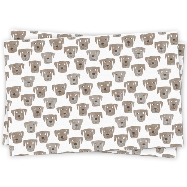 Papier Mousseline Cute Chocolat Labrador Retriever Chien (Chocolate labrador retriever dog watercolor pattern tissue paper)