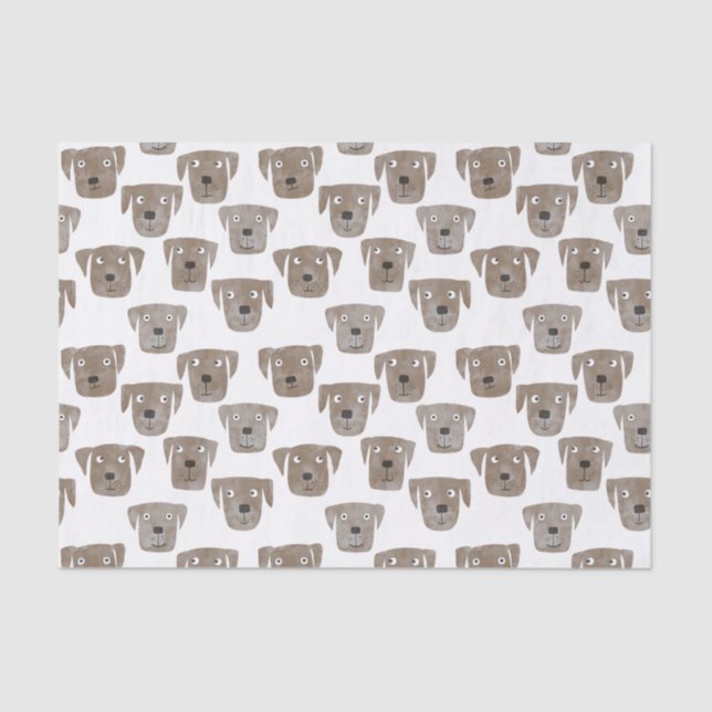 Papier Mousseline Cute Chocolat Labrador Retriever Chien Motif (Recto)