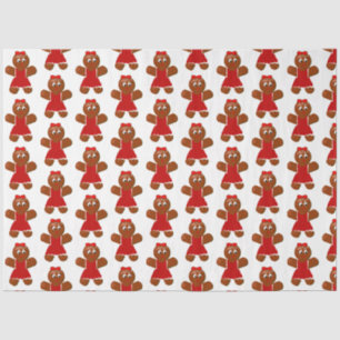 Papier Mousseline Cute Christmas Gingerbread Girl