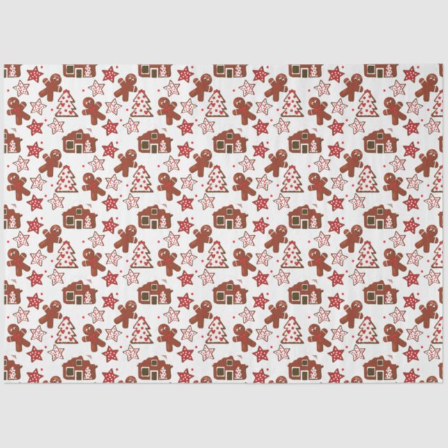 Papier Mousseline Cute Christmas Gingerbread Motif de cookies (Recto)