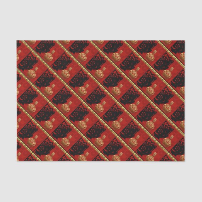 Papier Mousseline Cute Cochon Chinois Année Zodiaque Anniversaire Ti (Recto)