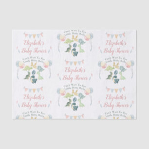 Papier Mousseline Cute Dinosaur Aquarelle Baby shower Personnalisé