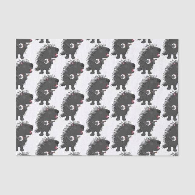 Papier Mousseline Cute drôle porc-épic avec dessin animé de banjo (Recto)