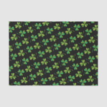 Cute & Elegant Shamrock foncé Motif vert & noir