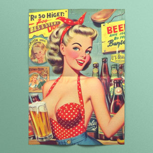 Papier Mousseline Cute épine de bière Vintage vers le haut