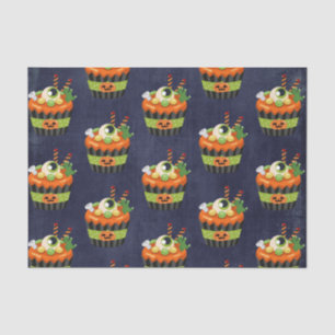 Papier Mousseline Cute et Déplaisante Halloween Cupcake avec un Big