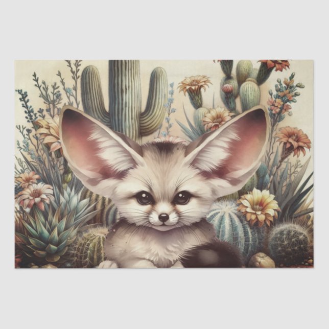 Papier Mousseline Cute Fennec Fox animal (Recto)
