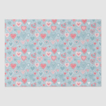 Cute Folk Floral Coeur Dusty Baby shower bleu rose